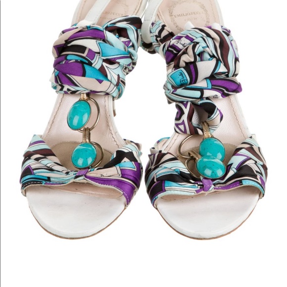 Emilio Pucci rare wrap around sandals 39.5 - Picture 3 of 5